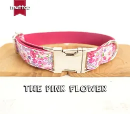 MUTTCO verkauft handgefertigte, besonders farbenfrohe Halsbänder THE PINK FLOWER, modische glänzende Hundehalsbänder und Leinen, 5 Größen UDC04867039909897