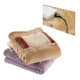 Coperta elettrica Coperta riscaldante elettrica 5V Alimentata tramite USB Morbida e più calda Coperta riscaldante invernale per camera da letto dell'ufficio Funziona con Power Bank 231110