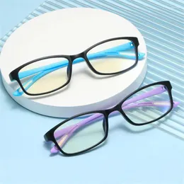 Óculos de sol retrô lente de resina azul à prova de luz óculos de leitura mulheres homens tr90 quadrado hipermetropia óculos prescrição 0 1.0 1.5 a 4.0