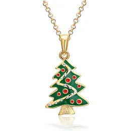 Colares pendentes PJX Moda Verde Colar de Árvore de Natal com Link Chain Chain Cubic Zirconia Mulheres Novidade de Jóias de Vida Jóias