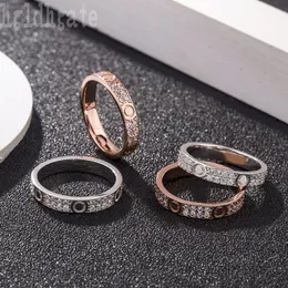 Anello di lusso alla moda Due file di anelli di designer di inlay diamanti creati creativi a colori puri vite per matrimoni rosa argento color moissanite anelli oro placcati dimensioni 8-10 ZB019 E23