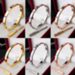316L TiTitanium Classic Bangles Bracelets For Lover Fashion Wristband Wedding Bangle Rose Gold Thanksgiving Day Bracelet with box 3397