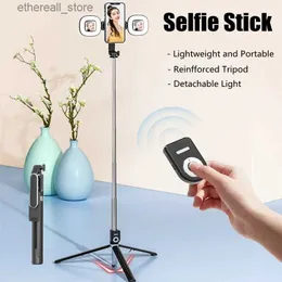 Selfie Monopods 1.7M NEW Foldable Wireless Long Large Size Bluetooth Selfie Stick Tripod With Bluetooth Shutter Monopod Fill Light For iPhone 14 Q231110