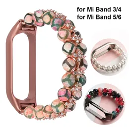 Oglądaj zespoły biżuterii Kobiety MI Band 6 7 8 Pasek Bransoletka zegarek dla Xiaomi Mi Band 3 4 5 Bling Bling Curron Watchband Luksus MIBAND 231108
