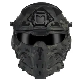 Skidhjälmar W Ronin Assault Tactical Helm and Mask Modular Design Inbyggd i headset Anti Fog Fan Airsoft Hunting Equipment 231109