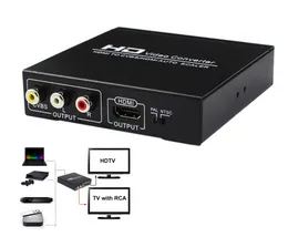 1080p HDMI till AV Converter Splitter HDMI-kompatibel till HDMI 3RCA CVBS AV Composite Video Audio Adapter 3,5 mm hörlurarkonverterare Support PAL för PS4