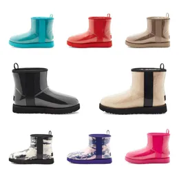 Uggss Ugglie Australian Classic Clear Mini Boots Australia Womens Winter Snow Futra Futrzan satynowy buty botki śnieg śnieg pół kolan krótkie 35-40