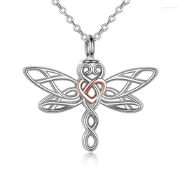 Naszyjniki wiszącego Naszyjka popioł-Dragonfly Urn Pets Family Lover Kremacyjny biżuteria do Keep Memory Women Mężczyźni