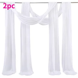 Party Decoration 2PC Wedding Arch Drapon Chiffon Tyg Draping Curtain Drapery Födelsedagstlevering Ceremonin Reception Hanging Wall