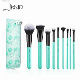 Pincéis de maquiagem Jessup 9pcs Pincéis de maquiagem Sombra Fundação Pó Corretivo Blending Eye Liner Brow Brush Maquiagem Pincel Maquillage T321 Q231110