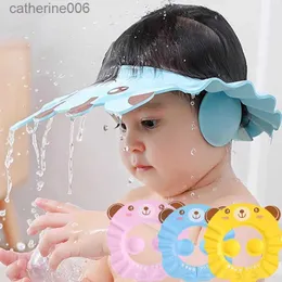 Cuffia da doccia regolabile per lavare i capelli, per neonati, shampoo, bagno, doccia, protezione, copertura per la testa, cuffia morbida per bambini, protezione per le orecchie degli occhi L231110