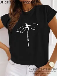 メンズTシャツ女性モチーフLibellu Dragonfly面白いプリントTシャツガールデイリーY2Kハラジュク90S TEEトップ