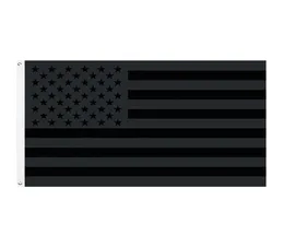 Black American Flag Star Stripe Grey USA National Country Flags of America 3x5ft großer Polyester -Stoff Doppelstiche2850294