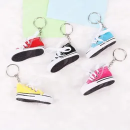 Creative Mini Simulation Canvas Shoe KeyChain Mens Womens Multicolor Sneakers Shoes Keychains Bag Car Key Chain Pendant Jewelry Gift
