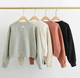 Ll emagrecimento tendência feminina yoga causal sweatshirts solto ajuste manga longa camisola senhoras algodão treino atlético ginásio camisas roupas