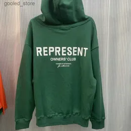 Erkek Hoodies Sweatshirtler Yeni Yüksek Kaliteli Yeşil Temsilci Erkek Kadın Kadın Çiftler Günlük Moda All Maç Sokak Giyim Büyük Boyutlu Kapüşonlu Sweatshirts Q231110