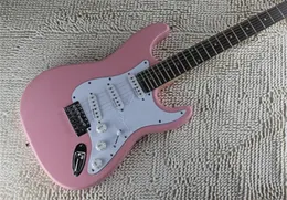 Niestandardowy sklep Pink Electric Guitar Rosewood Tremolo Bridge Whammy Bar Standardowe tunery HSS Pictupy