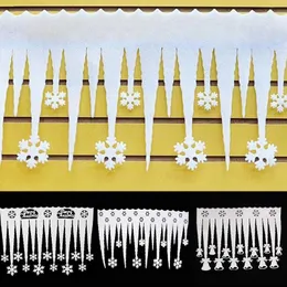 Noel Süslemeleri Beyaz Kar Tanesi Buz Şeridi Süs Merih Partisi DIY Pencere Dekorasyon Icikle Kolye Dekorasyonları1