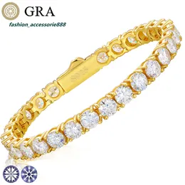 Spring Clasp Moissanite Bracelet Fine Jewelry Gold Plated 925 Sterling Silver VVS Lab Diamond Tennis Anklet Bangle For Men Women
