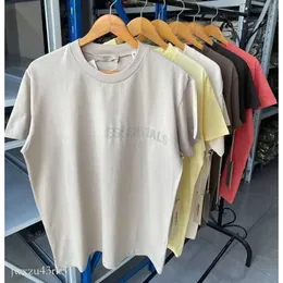 W52l Men's and Women's Fashion t Shirt T-shirts High Street Brand Ess Eighth Season Flocking Letter Short Sleeve 980
