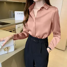 Women's Blouses Fashion Woman 2023 Temperament Spring Silk Women's Shirt Long Sleeve Chiffon OL Women Clothing