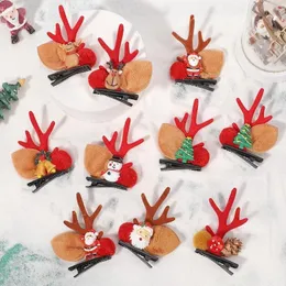 Hair Accessories 1pair Christmas Party Years Antler Clips Deer Ear Hairpins Cosplay Headwear Festival Pine Cones Balls