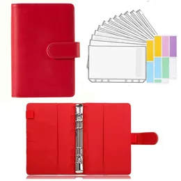 Notepads A5 A6 PU Leather Binding Budget Planner Cash Envelope Wallet System with Pocket 230408