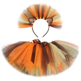 Cosplay Baby Girls Animal Lion Tutu Skirt Outfit for Kids Birthday Party Tulle Skirts Children Christmas Halloween Costumes with Bow 231109