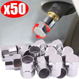 Nuovo 1-50pcs Copristelo della valvola della gomma per auto Tappi dello stelo della valvola esagonale universale per tutte le valvole dei pneumatici Accessori Tappi per valvole della gomma del cerchione