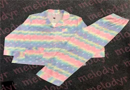 Kvinnors designer pajamas långärmad byxor Ställ in textil mode gradient brev tryck sömnkläder nattkläder5184294