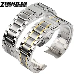 Watch Bands Curved end stainless steel watchband bracelet watch straps 16mm 17mm 18mm 19mm 20mm 21mm 22mm 23mm 24mm steel banding bracelet 231110