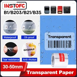 Carta da stampa per etichette trasparente per stampante termica B1 B21 Nome trasparente Adesivo per cartoni animati Nastro autoadesivo impermeabile