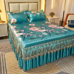 Bettrock 2/3 Stück klassische Spitze königsblaue Bettwäsche waschbare Bettwäsche mit elastischen Bändern geeignet für große Bettwäsche 230410