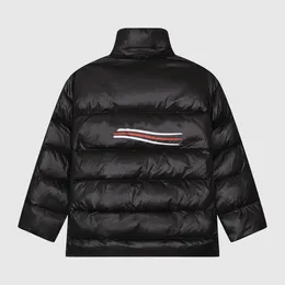 Classic Wave Print Parkas Winter Letter Kurtka High Neck OS LUSE DOTYCZNE DO MĘŻCZYZN