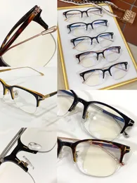 Women Office Glasses Square Solglasögon Halva ramglasögon PC -ramar T Buckle Optical Lenses Receptinjer Anti Blue Light Lenses Metal Gelglasben