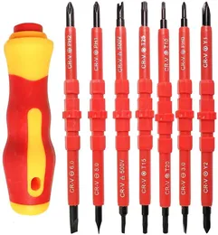 Chaves de fenda 7 em 1 Conjunto de fenda isolada Precisão elétrica Chave magnética Kit Bit Kit Manual da ferramenta de manutenção de equipamentos elétricos 230410