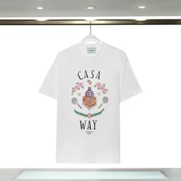 2023 Casablanca t Shirt Mens T-shirts Womens Designer Shirts Short Sleeves Luxury Brand Clothes Summer Leisure Breathable Printed Clothing 3 I4UG