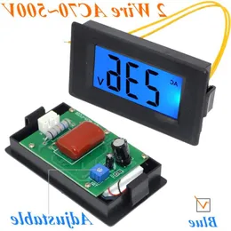 Freeshipping 5st/Lot nyaste justerbar AC70-500V LCD Display Blue Backlight AC Voltmeter Gratis frakt 10001121 NDJON