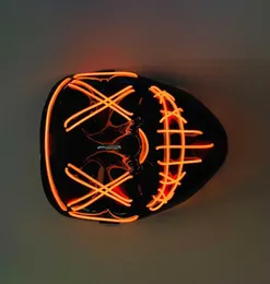 Masque de Cosplay à lumière LED Halloween effrayant EL éclairer des masques lumineux pour les fêtes de danse du Festival Costume3072873