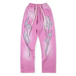 Hellstar studios hjärna tvättade rosa tröjor y2k vintage kvinnor streetwear tröjor ull hoop trasa män kvinnor byxor joggar par plus size pants smlxl