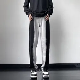 メンズジーンズ2023 Y2Kファッションカラーブロックヒップホップ男性用スリムパンツストレート韓国のカジュアル女性ロングズボンパンタロニウモー