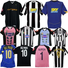 2001 2002 2003 Del Piero Retro Soccer Jerseys 2004 2005 Trezeguet Emerson Nedved Zambrotta -klassieker Ibrahimovic Juventuss Vintage voetbalshirt