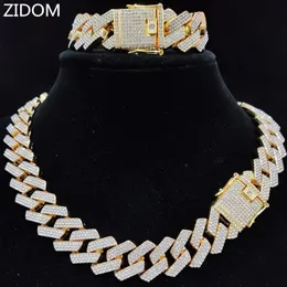 Chokers Men Women Hip Hop Chain Necklace for Fashion party 20mm width Rhombus Cuban Chains Necklace Hiphop Iced Out Bling jewelry 230410