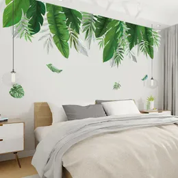 Väggklistermärken tropisk växt banan blad vägg klistermärken för vardagsrum sovrum bakgrund väggar dekorativa vinyl tapeter och heminredning tapeter 230410