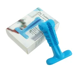 Hund tandborste leksak effektiv husdjur hund tandborste 2 färger silikon hund tandborste tugga leksak rengöringsverktyg av DHL 6034303