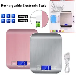 USB Elektroniczne cyfrowe żywność cyfrowa skala kuchenna 5 kg 10 kg/0,1g Wyświetlacz LCD Waga ze stali nierdzewnej Gramy Bilans Pieczenie Małe narzędzie do ważenia gramu