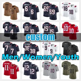 Matthew Judon Maglia da calcio 10 Mac Jones New Englands Rhamondre Stevenson Patriots Christian Gonzalez Bailey Zappe David Andrews Kyle Dugger JuJu Smith-Schuster