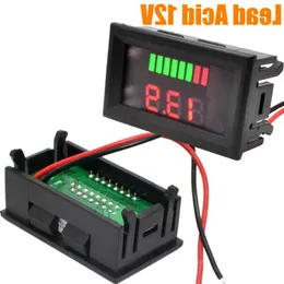 Freeshipping 10pcs Dual LED Display Indicator 12V Lead-acid Battery Capacity Tester Voltmeter with Reverse Protection Vhcth
