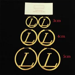 Womens Designer Earrings Luxury Jewelry Hoop Earring Classic Letter L Ear Studs Fashion Gold Silver Earrings Lady Big Circle Rings Earring