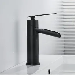 Bathroom Sink Faucets Basin Faucet Black Waterfall And Cold Water Mixer Tap Toilet Single Handle Moder